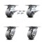 Service Caster 4 Inch Thermoplastic Caster Set with Roller Bearing 4 Swivel Lock and 2 Brake SCC-35S420-TPRRD-SLB-BSL-2-BSL-2 - alternate 1